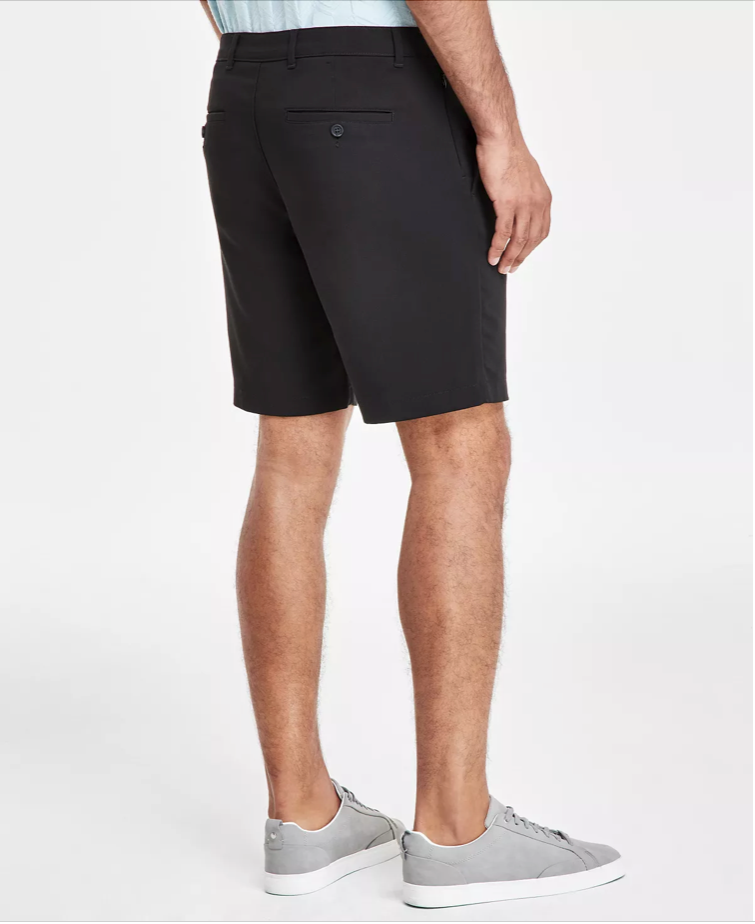 Alfani Men's Solid Chino Shorts Deep Black Size 40
