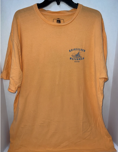 Men's High Tide T Shirt Quiksilver Waterman Bright Orange XXL Top