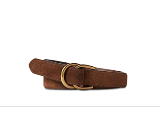 Polo Ralph Lauren Mens Brown Suede D-Ring Belt Brown Small