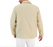 Club Room Men's Linen Chore Jacket Safari Beige Medium