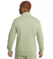 NIKE Sportswear Club Men's Brushed Back Half-Zip Pullover Green Large