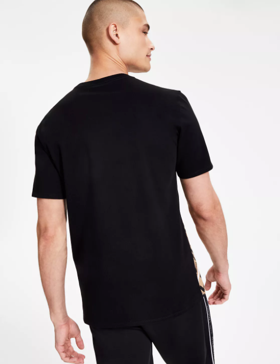 Karl Lagerfeld Paris Mens All Over Logo T Shirt Sand Medium