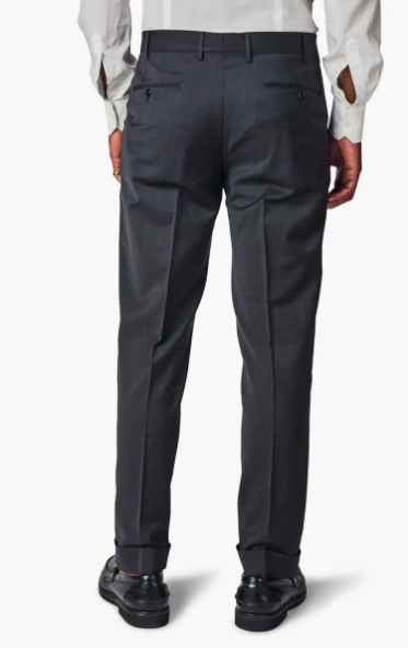 Zanella Parker Mens Flat Front Solid Stretch Wool Pants Charcoal Grey 40