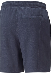 PUMA Men's Elastic Drawstring Embroidered Logo 8" Shorts Indigo Blue Medium