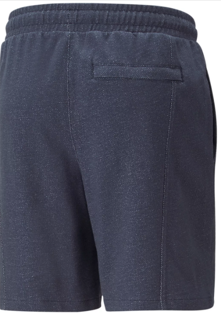 PUMA Men's Elastic Drawstring Embroidered Logo 8" Shorts Indigo Blue Medium