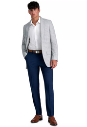 HAGGAR Men's Premium Comfort Slim-Fit Flat Front Dress Pants Blue 30 x 30