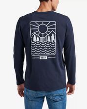 REEF Mens Morning Long Sleeve T Shirt Navy Medium