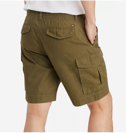 Tommy Hilfiger Men's Big & Tall Cargo Shorts Green Military 52"