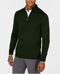 Club Room Men's Regular-Fit 1/4 Zip Sweater Ivy League Green Medium