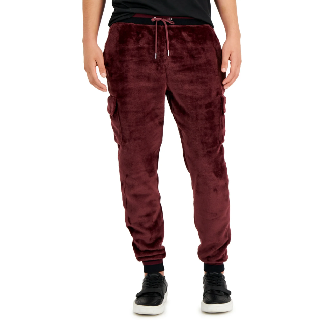 INC INTERNATIONAL CONCEPTS Mens Regular Fit Velour Cargo Joggers Pants Brown 2XL
