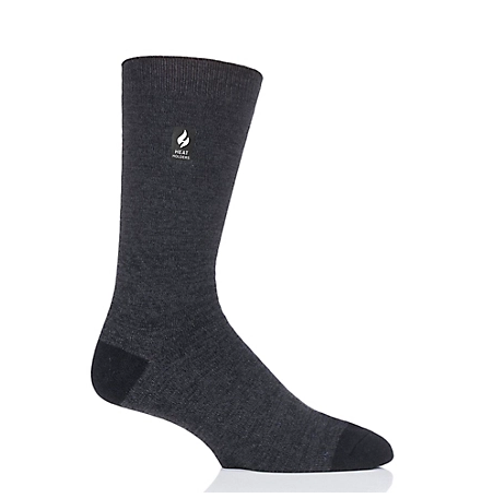 Heat Holders Mens Robin Knit Ultra Lite Thermal Socks 7-12  Charcoal