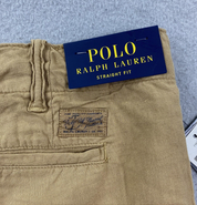 Polo Ralph Lauren Men's 8 Inch Straight Fit Linen Blend Shorts Brown 42