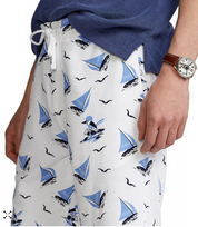 Polo Ralph Lauren Mens Skipper Terry 8 Inseam Casual Shorts Small White Blue