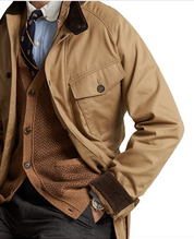 Polo Ralph Lauren Mens Long Sleeve Belted Field Jacket Mill Tan Medium