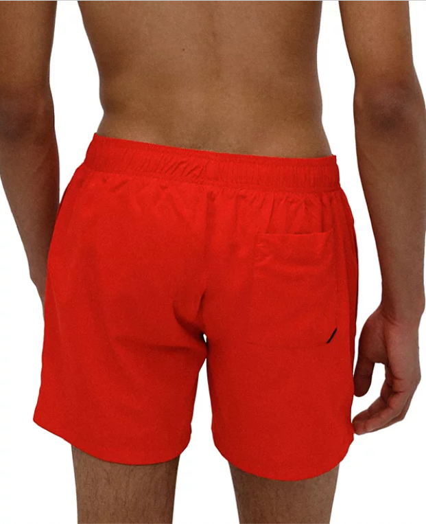 HUGO Boss Mens Abas Logo Print Swim Trunks Red XL