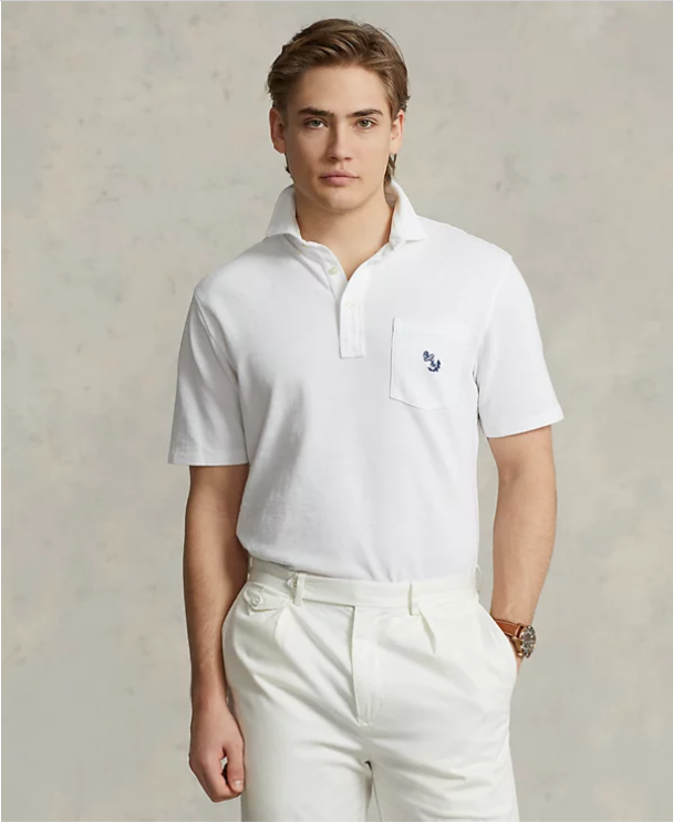 Polo Ralph Lauren Mens Classic Fit Short Sleeve Polo Shirt Anchor Mesh White 2XL