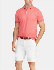 Polo Ralph Lauren Mens Custom Slim Fit Polo Shirt Highland Rose Heather Large