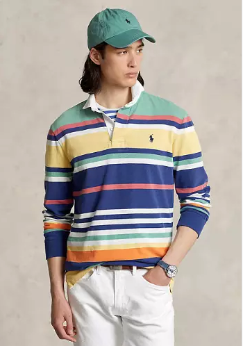 Polo Ralph Lauren Men's Iconic Long Sleeve Rugby Polo Shirt Blue Large