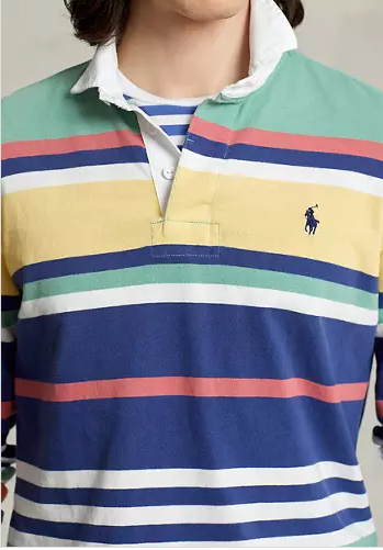 Polo Ralph Lauren Men's Iconic Long Sleeve Rugby Polo Shirt Blue Large