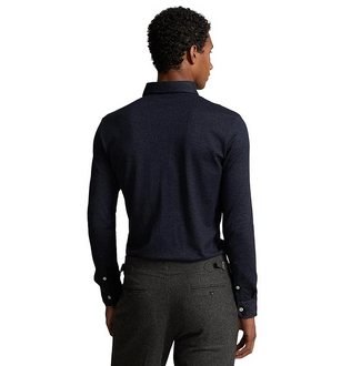 Polo Ralph Lauren Mens Slim Fit Herringbone Polo Shirt Navy XL