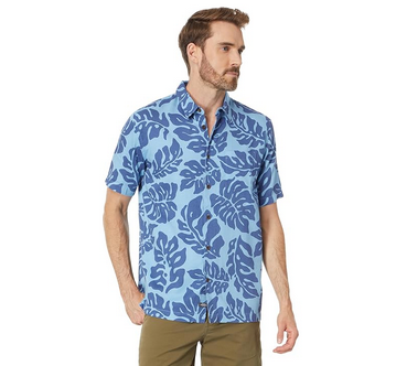 Quiksilver Waterman Mens Sail Button Down Shirt Waterfall Rain Small