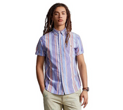 Polo Ralph Lauren Mens Classic Fit Oxford Button Down Shirt Navy White Large