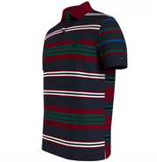 Tommy Hilfiger Men's Ivy Mixed Stripe Short Sleeve Polo Shirt Desert Sky Small