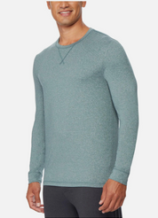 32 Degrees Men's Crewneck Long-Sleeve T - Shirt Medium Uniform Green