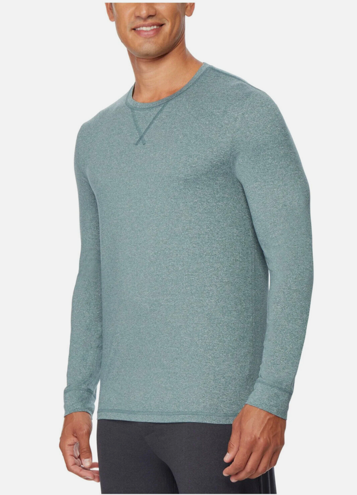 32 Degrees Men's Crewneck Long-Sleeve T - Shirt Medium Uniform Green