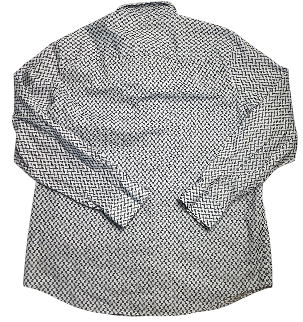Alfani Men's Regular Fit Stretch Button Up Shirt Blue XL