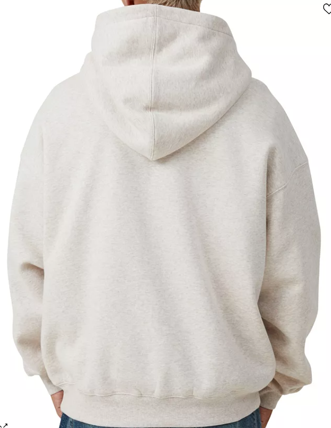 Cotton on Men's Box Fit Hoodie Sweatshirt Beige XXL