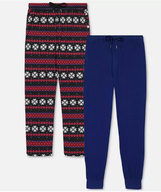 GAP Men's 2-Pk. 1 waffle-knit fabric and 1 jogger-leg silhouette. XL Blue Red