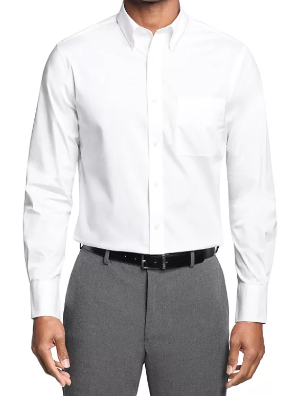Tommy Hilfiger Mens Regular fit Long Sleeve Button-Up Shirt XL White Stretch