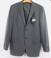 Dkny Mens Modern fit Suit Jacket Blazer 38 L Charcoal Grey Solid Stretch