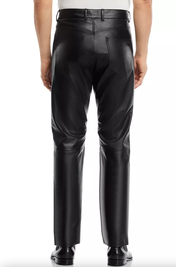 Blk Dnm Mens Relaxed Fit Leather Pants Black 30 x 32