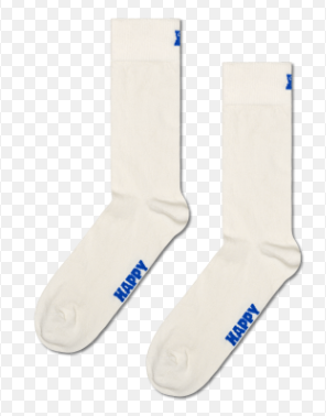 Happy Socks Mens Crew Socks One Size White