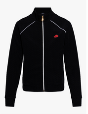 Balmain Mens Black Full-Zip Jacket with Monogram Small