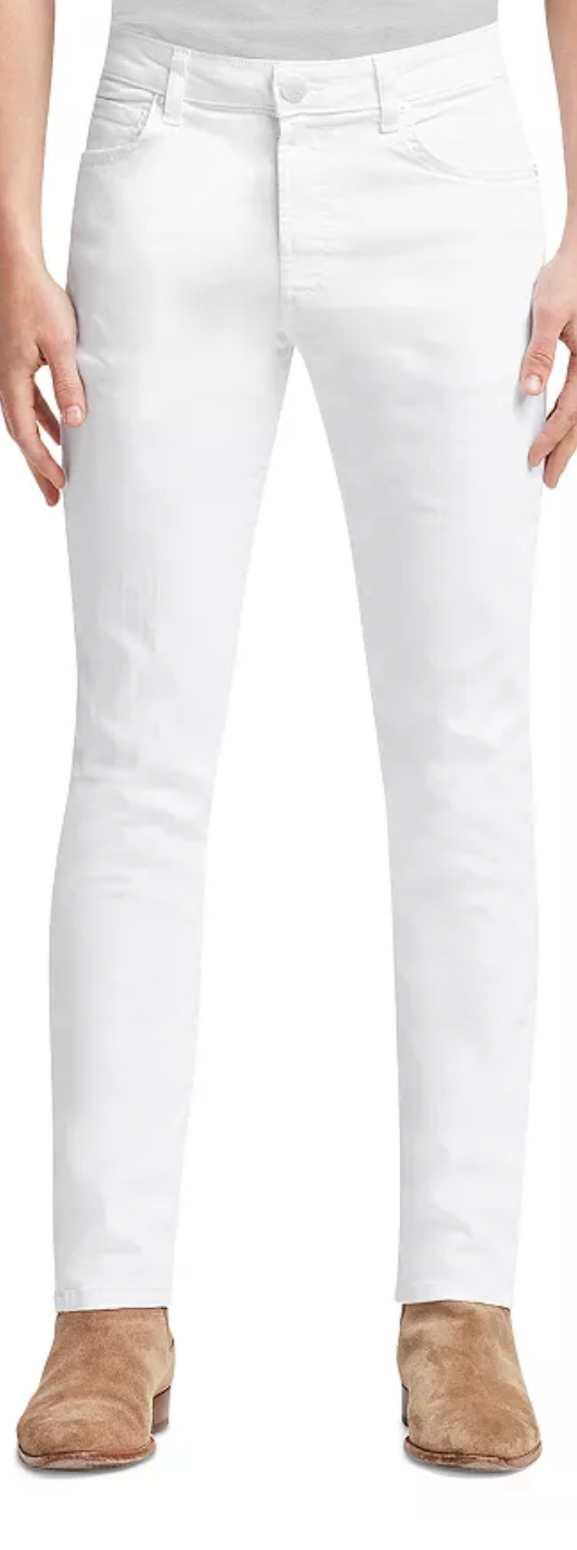 MONFRÈRE Mens Brando Slim Straight Denim White Jeans 34 / 33