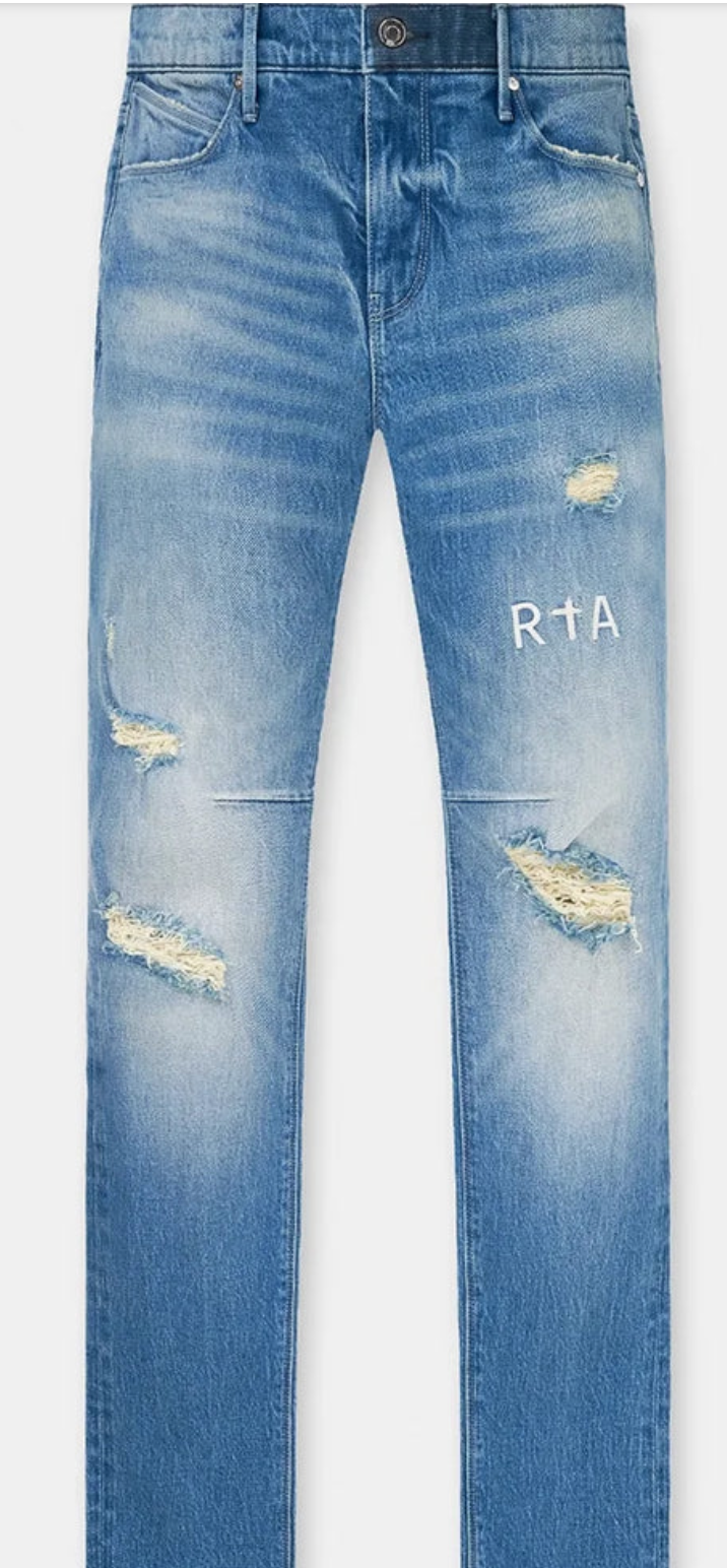 RtA Mens Ripped Blue Jeans Clayton Pants 30 / 32