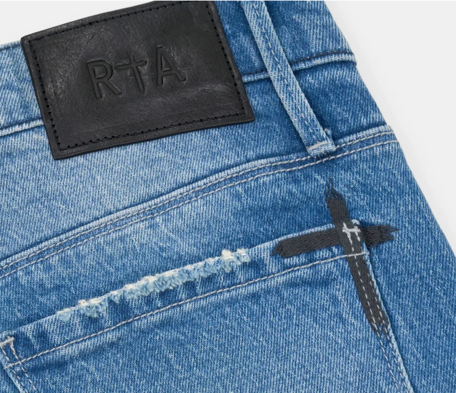 RtA Mens Ripped Blue Jeans Clayton Pants 30 / 32