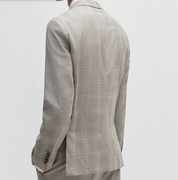 Hugo Boss Mens Slim Fit Suit 40 R  34 x 33 Waist Grey PlaidPlaid