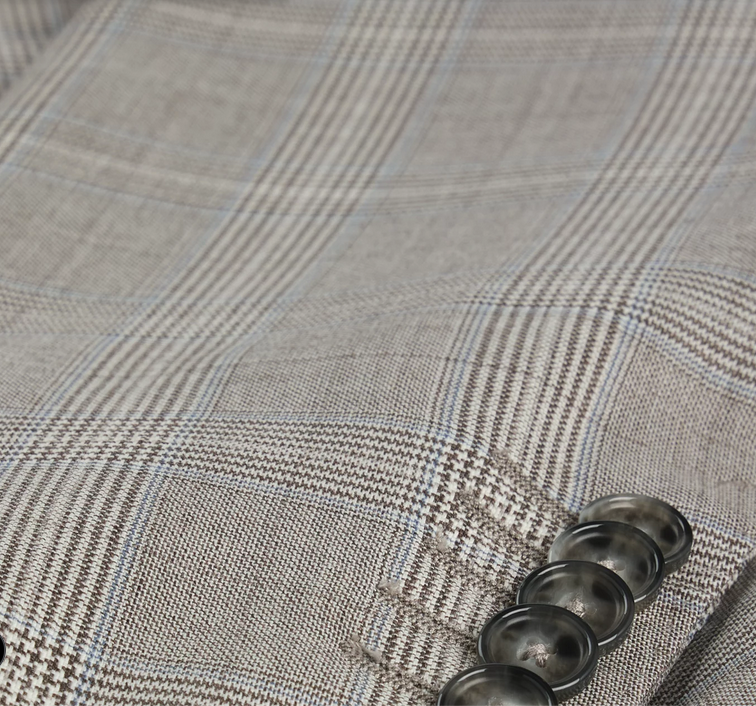 Hugo Boss Mens Slim Fit Suit 40 R  34 x 33 Waist Grey PlaidPlaid