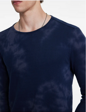 John Varvatos Bristol Mens Long Sleeve Crewneck T Shirt Blue Medium