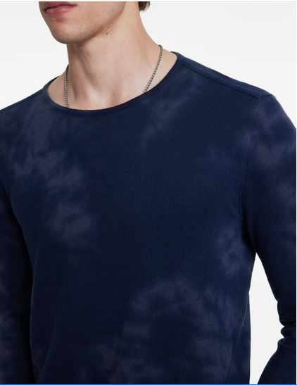 John Varvatos Bristol Mens Long Sleeve Crewneck T Shirt Blue Medium