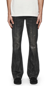 Purple Mens Pintuck Coated Slim Fit Jeans 29 Black