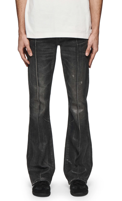 Purple Mens Pintuck Coated Slim Fit Jeans 29 Black