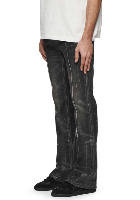 Purple Mens Pintuck Coated Slim Fit Jeans 29 Black