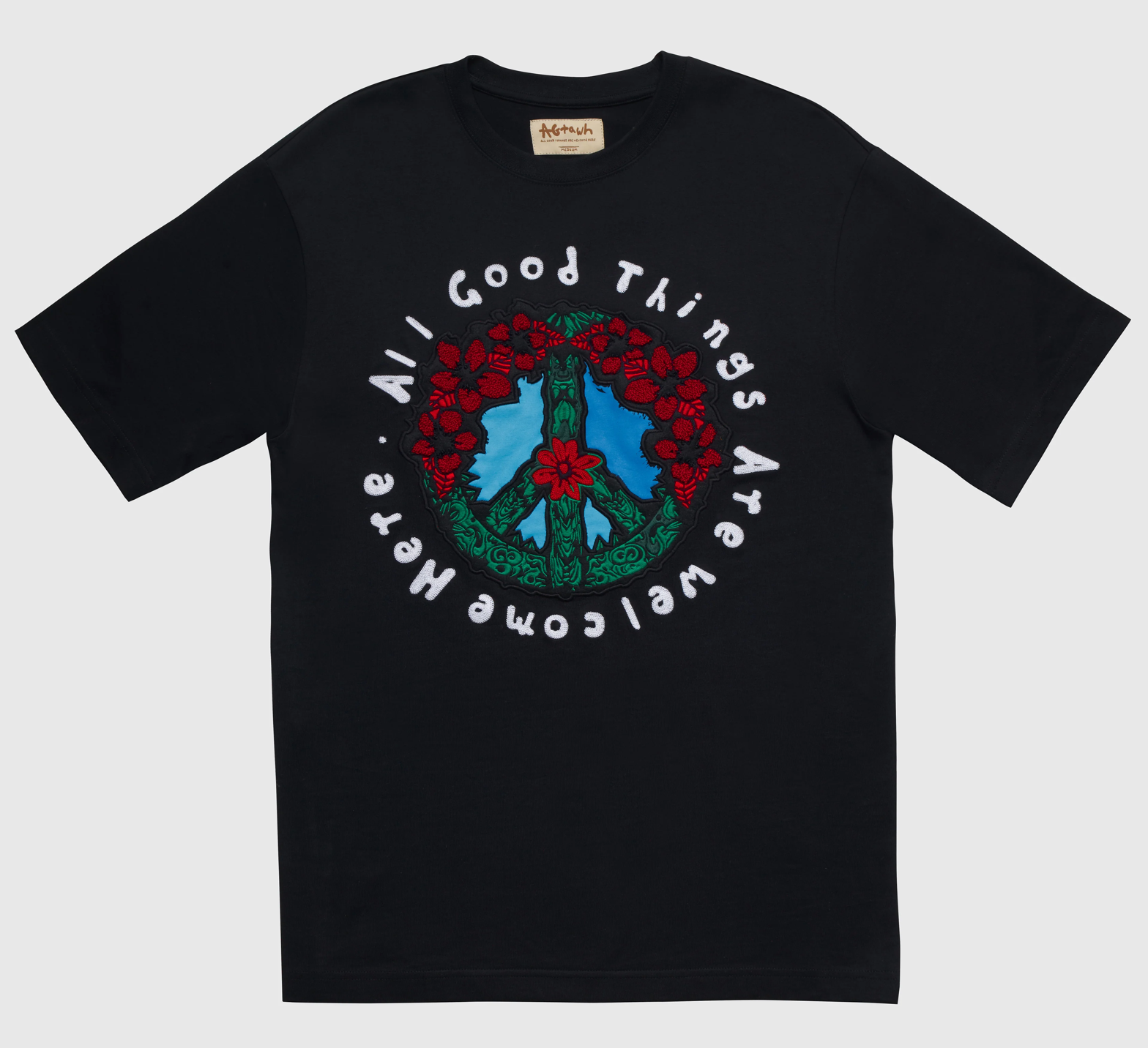 Agtawh Men Regular fit Short Sleeve Graphic T-Shirt Shirt Medium Black