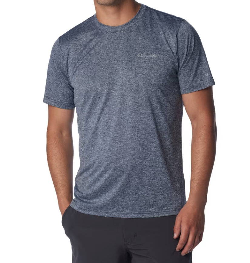 Columbia Mens Regular fit Short Sleeve T-Shirt Shirt Large Blue Moisture Wicking