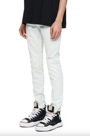 Purple Brand Mens Slim Fit Distressed Jeans Light Blue 33